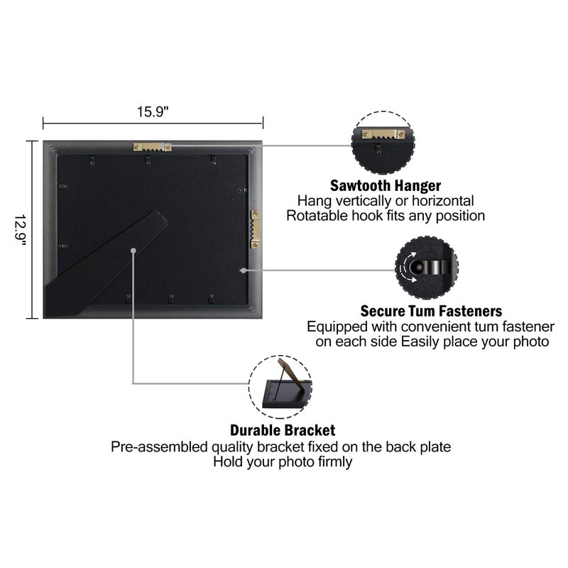 VIOLABBEY 8.5x11 Diploma Frame Gold, 8.5 x 11 Certificate Frame with Mat or 11x14 College Degree Frames without Mat, Wall or Tabletop Display, Tempered glass (Navy Gold Double Mat) - Image 4